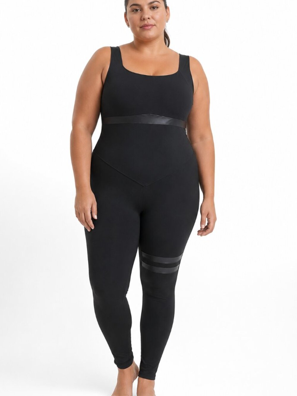 NWOT TOPISSIMA NICOLE BLACK STRAPPY CRISSCROSS SLIM FIT STRETCH JUMPSUIT - XL